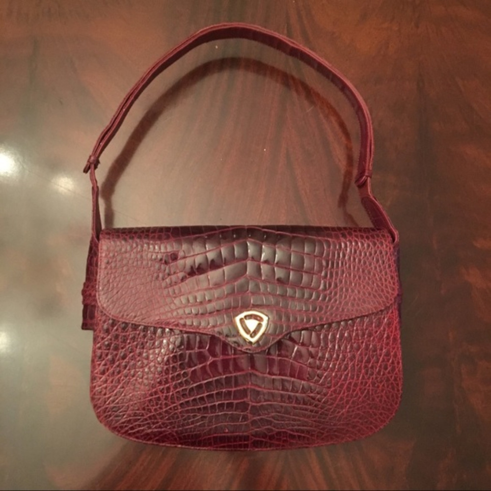 Vintage Jardin des Sacs Red Crocodile Bag